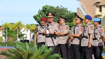 Kapolda Aceh Bacakan Proklamasi Polisi, Peringatan Hari Juang Polri Dimeriahkan Lomba Devile Antar-Satker