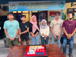 Polres Sabang Amankan Enam Diduga Pengguna Narkoba Jenis Ganja dan Sabu di Kamar Hotel