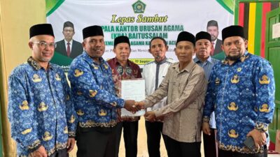 Kepala KUA Baitussalam Diserahterimakan dari Hamdani kepada DR M Ridha