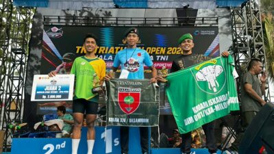 Dandim 0101/KBA Apresiasi Sertu Rudi Febriade Raih Juara Tiga Nasional Triathlon