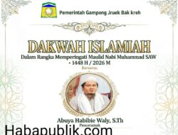 4 Oktober, Abuya Habibie Waly Isi Dakwah Maulid Nabi di Gampong Jruek Bak Kreh Indrapuri