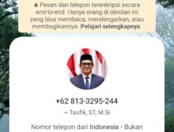Waspada! Nomor WhatsApp Catut Nama Plt Sekda Aceh Taufik